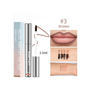 Waterproof Lip Liner Peel Off Tattoo Lipgloss Waterproof Long Lasting Matte Lip Tint Brown Contour Tear-off Lips Stain Cosmetic